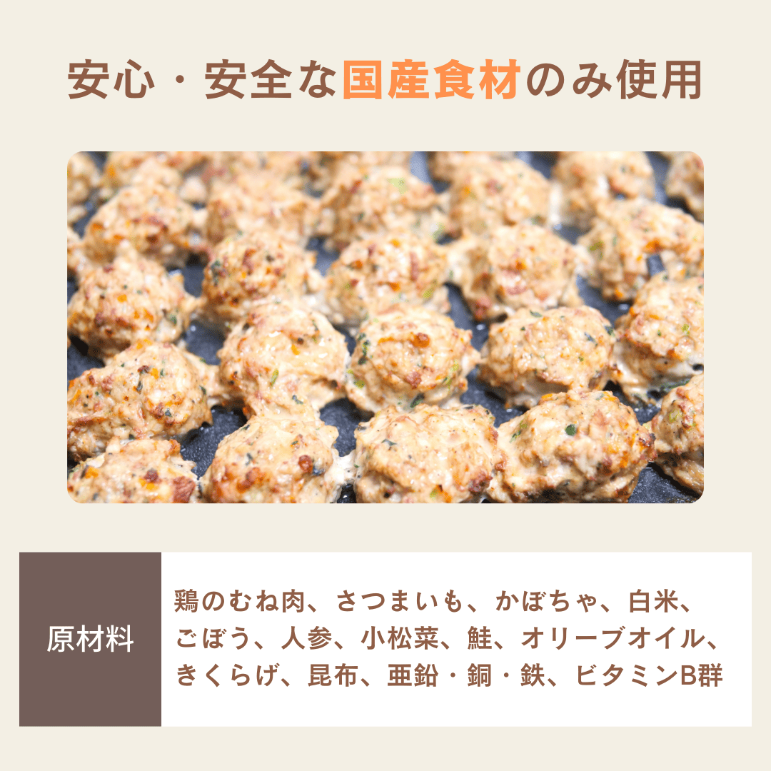 鶏肉と鮭の腎臓ケアハンバーグ
